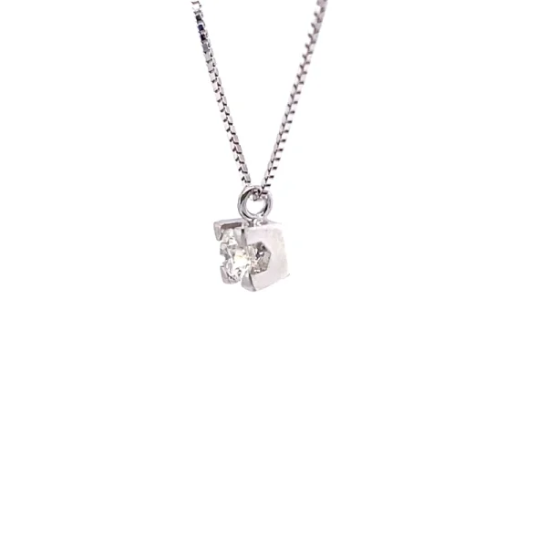 Collana punto luce in oro bianco e diamante ct.0.20 - immagine 2