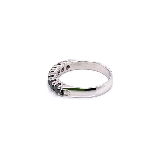 Anello veretta in oro bianco e diamanti neri ct.0.65 - immagine 6