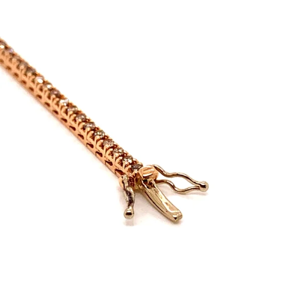 Tennis bracciale in oro rosa e diamanti naturali fancy brown taglio brillante ct.1.10 - immagine 5
