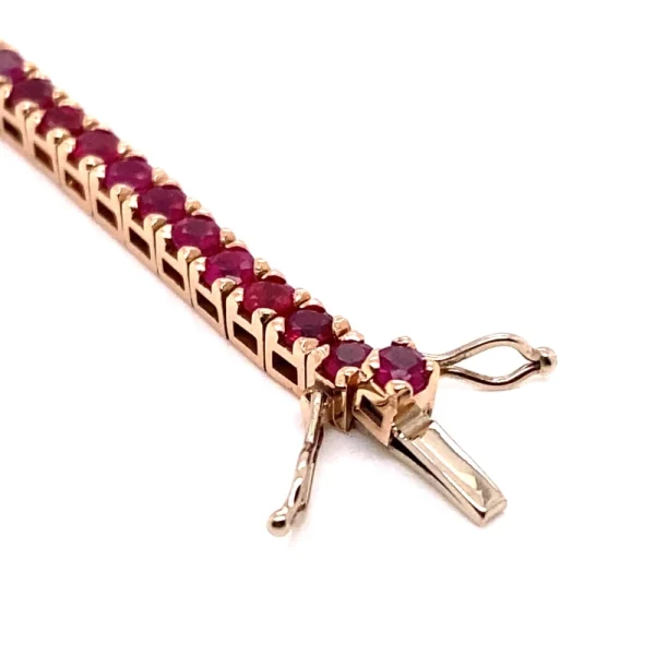 Tennis bracciale in oro rosa e rubini naturali ct.4.78 - immagine 5