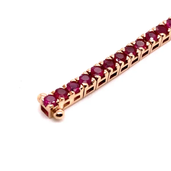 Tennis bracciale in oro rosa e rubini naturali ct.4.78 - immagine 6