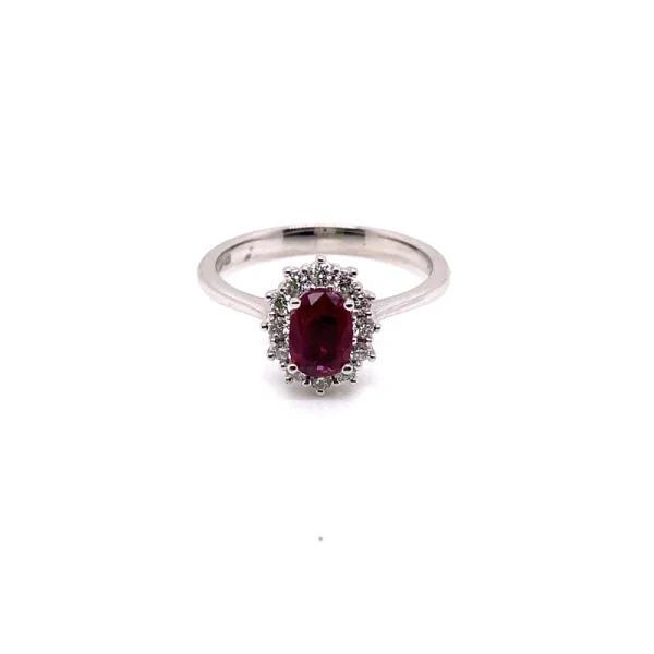 Anello Royal Kate in oro bianco con rubino e diamanti ct.0.77 - immagine 3
