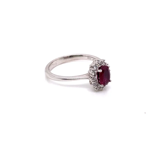Anello Royal Kate in oro bianco con rubino e diamanti ct.0.77 - immagine 4