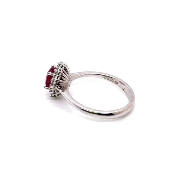 Anello Royal Kate in oro bianco con rubino e diamanti ct.0.77 - immagine 6