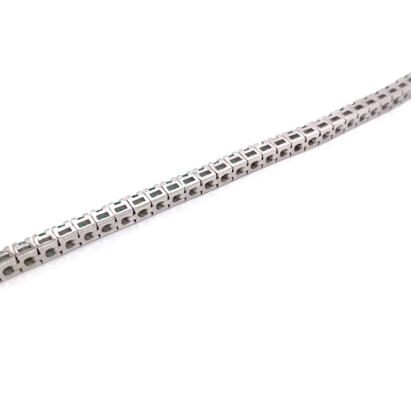 Tennis bracciale in oro bianco e smeraldi naturali ct.3.62 - immagine 6