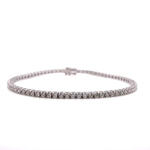 Tennis bracciale in oro bianco e diamanti naturali taglio brillante ct.2.70 - immagine 2