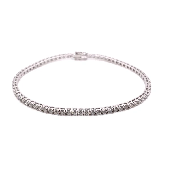 Tennis bracciale in oro bianco e diamanti naturali taglio brillante ct.2.70 - immagine 8