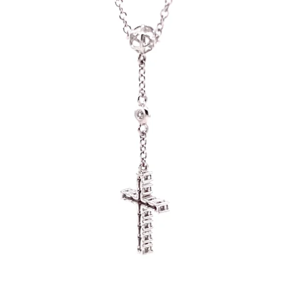 Collana rosario in oro bianco e diamanti taglio brillante ct.0.40 - immagine 5