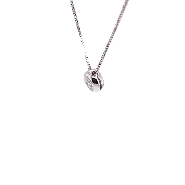 Collana punto luce cipollina in oro bianco e diamante ct.0.20 - immagine 2