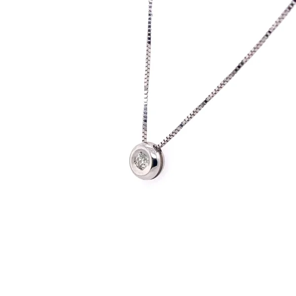 Collana punto luce cipollina in oro bianco e diamante ct.0.05 - immagine 2