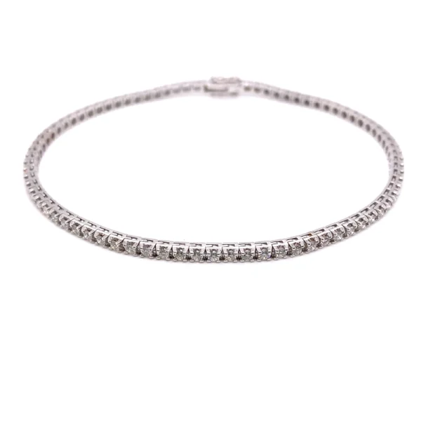 Tennis bracciale in oro bianco e diamanti artificiali CVD taglio brillante ct.1.68 - immagine 2