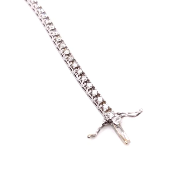Tennis bracciale in oro bianco e diamanti artificiali CVD taglio brillante ct.1.68 - immagine 8