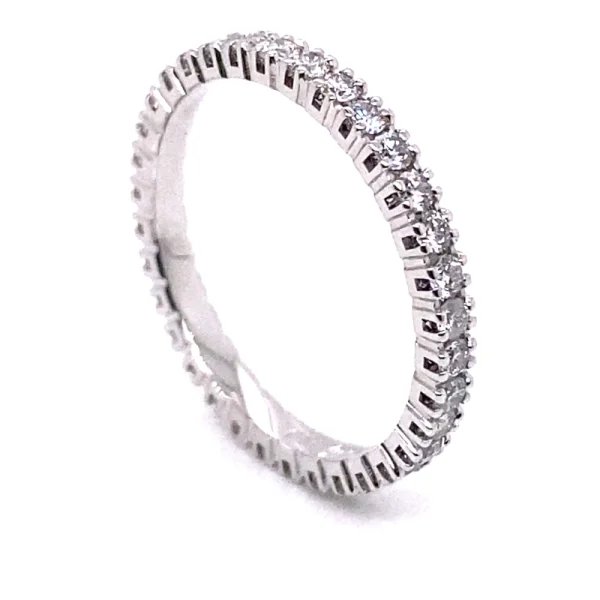 Anello eternity in oro bianco 18k e brillanti CVD ct.0.69