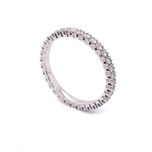 Anello eternity in oro bianco 18k e brillanti CVD ct.0.69 - immagine 3