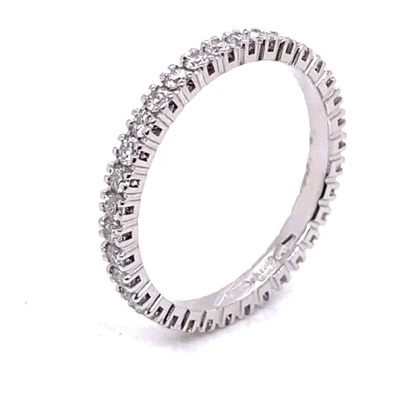 Anello eternity in oro bianco 18k e brillanti CVD ct.0.69 - immagine 5