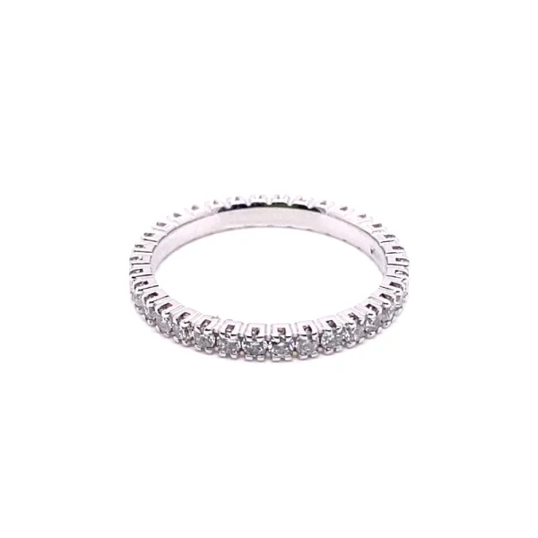 Anello eternity in oro bianco 18k e brillanti CVD ct.0.69 - immagine 6