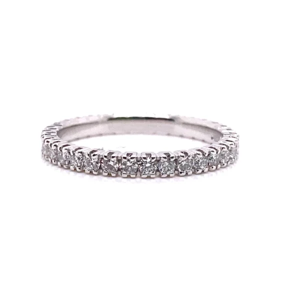 Anello eternity in oro bianco 18k e brillanti CVD ct.0.69 - immagine 2