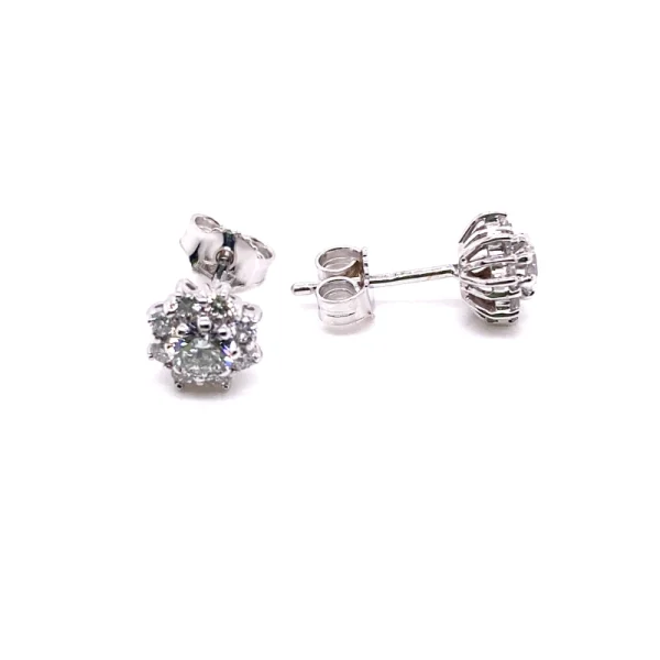 Orecchini punto luce in oro bianco con brillanti HPHT/CVD ct.0.95 - immagine 2