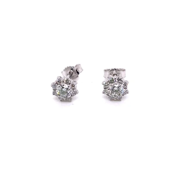 Orecchini punto luce in oro bianco con brillanti HPHT/CVD ct.0.95 - immagine 4