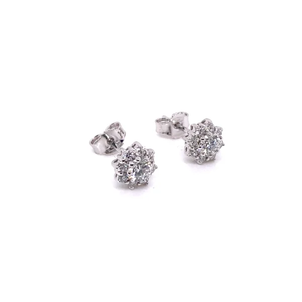 Orecchini punto luce in oro bianco con brillanti HPHT/CVD ct.0.95 - immagine 5