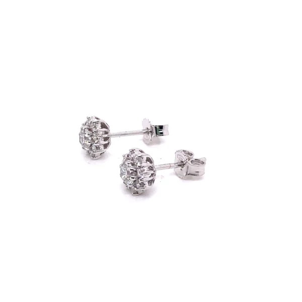 Orecchini punto luce in oro bianco con brillanti HPHT/CVD ct.0.95 - immagine 9