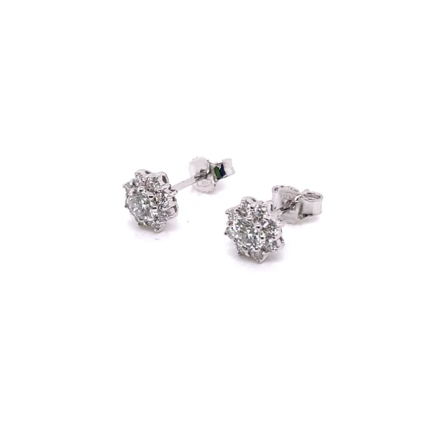 Orecchini punto luce in oro bianco con brillanti HPHT/CVD ct.0.95 - immagine 10