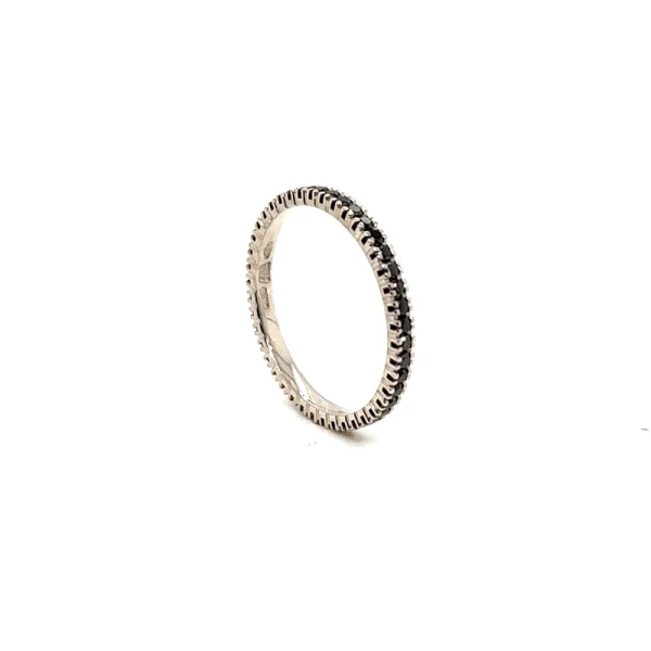 Anello eternity in oro bianco e diamanti neri ct.0.51 - immagine 3