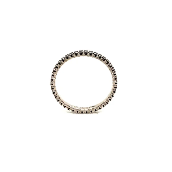 Anello eternity in oro bianco e diamanti neri ct.0.51 - immagine 4