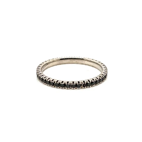Anello eternity in oro bianco e diamanti neri ct.0.51 - immagine 5