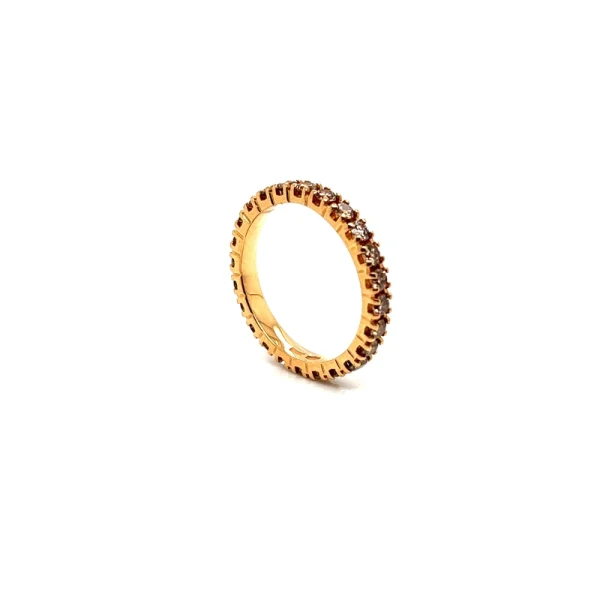 Anello eternity in oro rosa e diamanti fancy brown ct.1.38 - immagine 3
