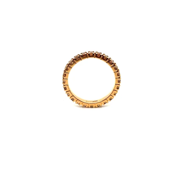 Anello eternity in oro rosa e diamanti fancy brown ct.1.38 - immagine 4