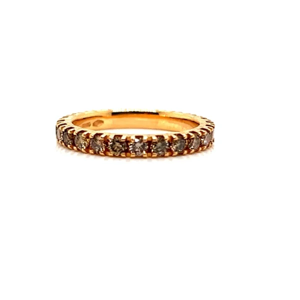 Anello eternity in oro rosa e diamanti fancy brown ct.1.38 - immagine 2