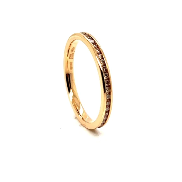 Anello eternity in oro rosa e diamanti fancy brown ct.0.51 - immagine 3