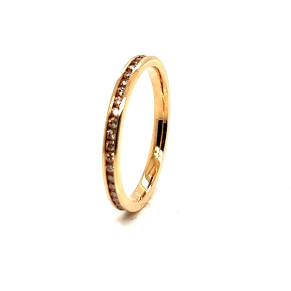 Anello eternity in oro rosa e diamanti fancy brown ct.0.51