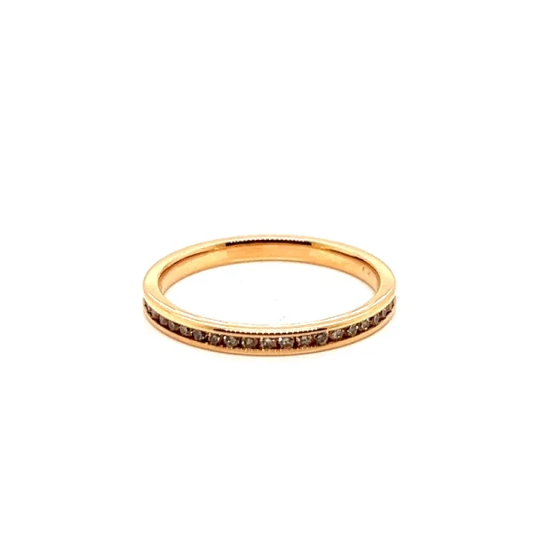 Anello eternity in oro rosa e diamanti fancy brown ct.0.51 - immagine 6