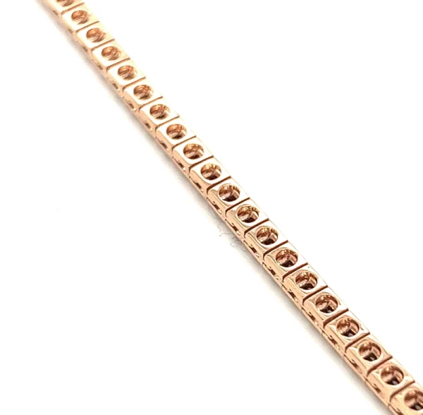 Tennis bracciale in oro rosa e diamanti naturali neri taglio brillante ct.5.84 - immagine 6
