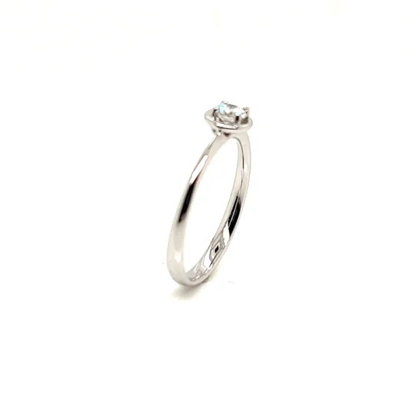Anello solitario in oro bianco 18k e diamante ct. 0.21