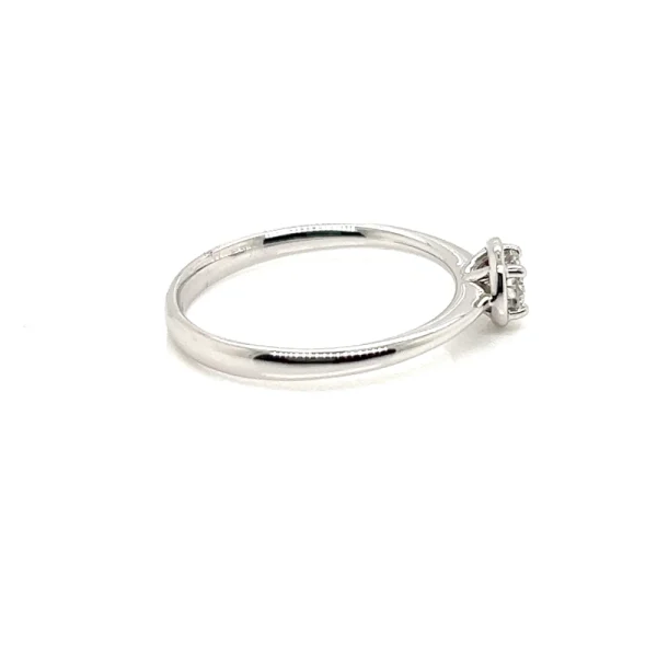 Anello solitario in oro bianco 18k e diamante ct. 0.21 - immagine 4