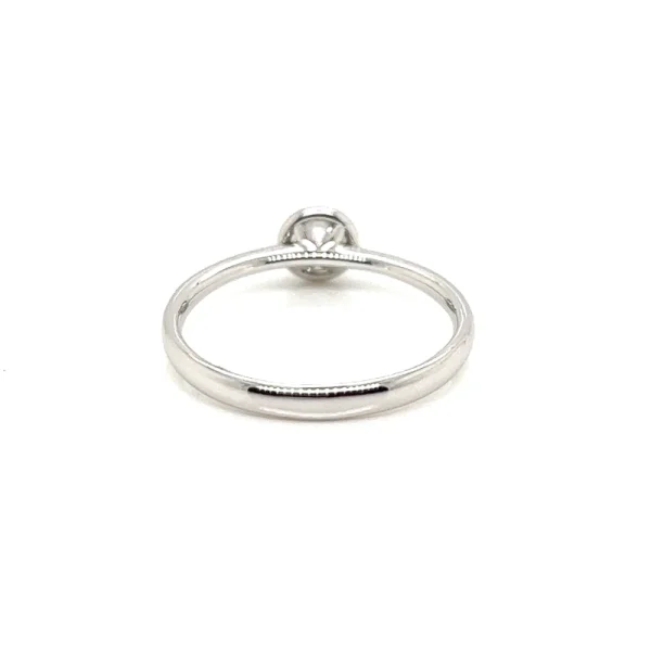 Anello solitario in oro bianco 18k e diamante ct. 0.21 - immagine 5