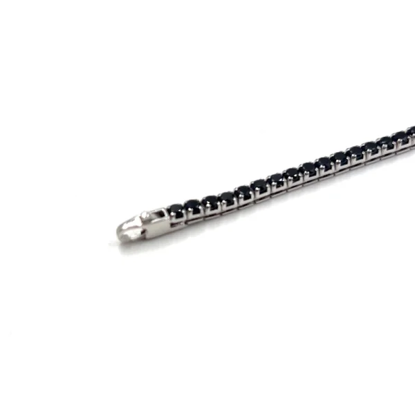 Tennis bracciale in argento e zirconi neri - immagine 2