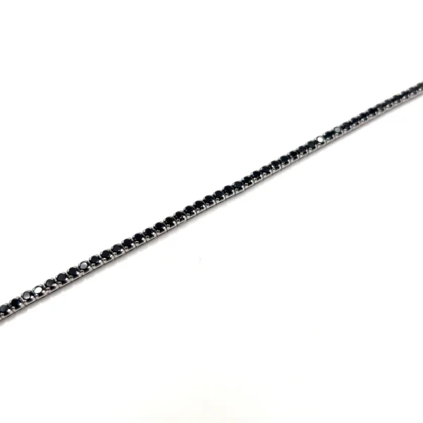Tennis bracciale in argento e zirconi neri - immagine 3