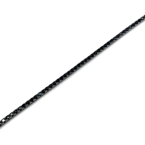 Tennis bracciale in argento nero e zirconi neri - immagine 2