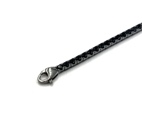Tennis bracciale in argento nero e zirconi neri - immagine 3