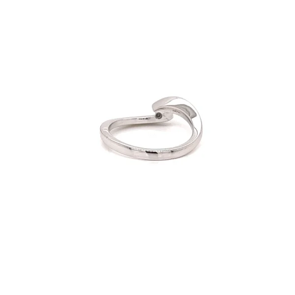Anello solitario in oro bianco 18k e diamante certificato ct. 0.09 - immagine 5