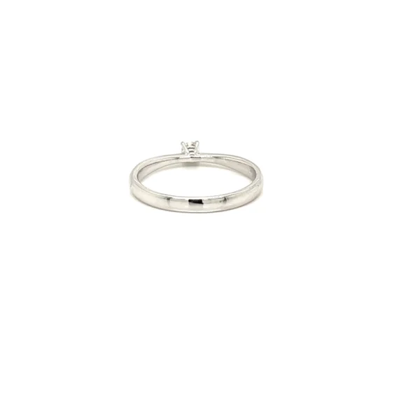 Anello solitario in oro bianco 18k e diamante certificato ct. 0.09 - immagine 5