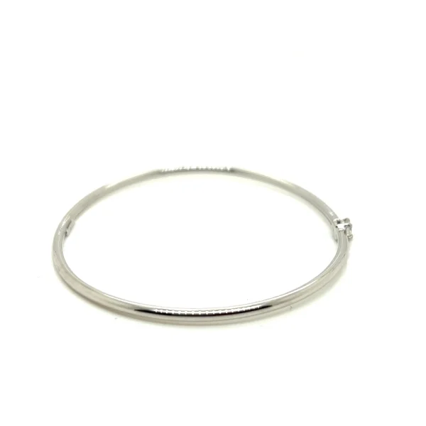 Bracciale schiava in oro bianco con Brillante solitario - immagine 3