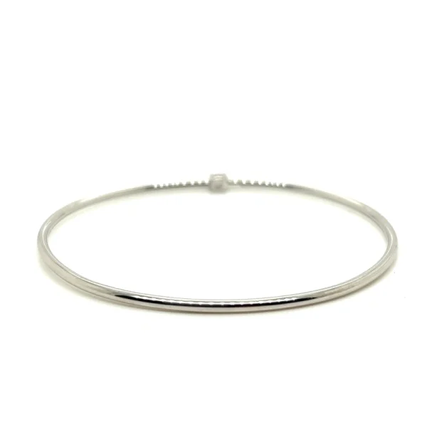 Bracciale schiava in oro bianco con Brillante solitario - immagine 5