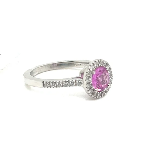 Anello con Zaffiro Rosa e Diamanti - immagine 3