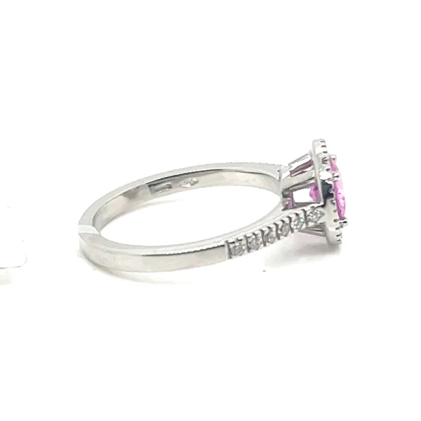 Anello con Zaffiro Rosa e Diamanti - immagine 4