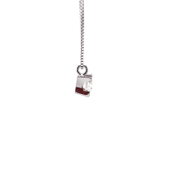 Collana punto luce in oro bianco e diamante ct.0.20 - immagine 4